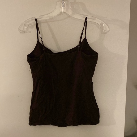 GAP chocolate brown cami tank shelf bra adjustable straps S - Picture 2 of 4
